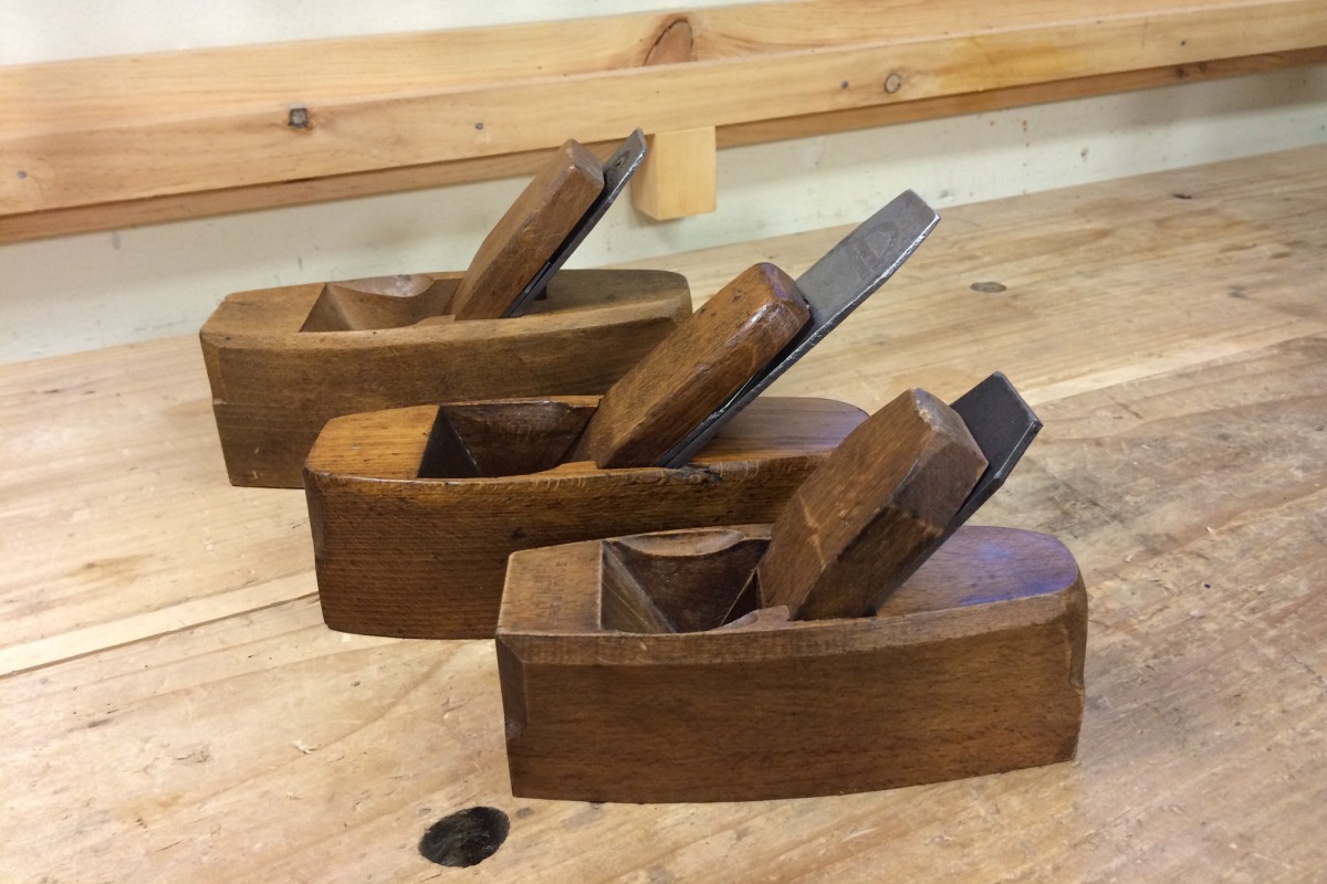 Wooden coffin smooth planes