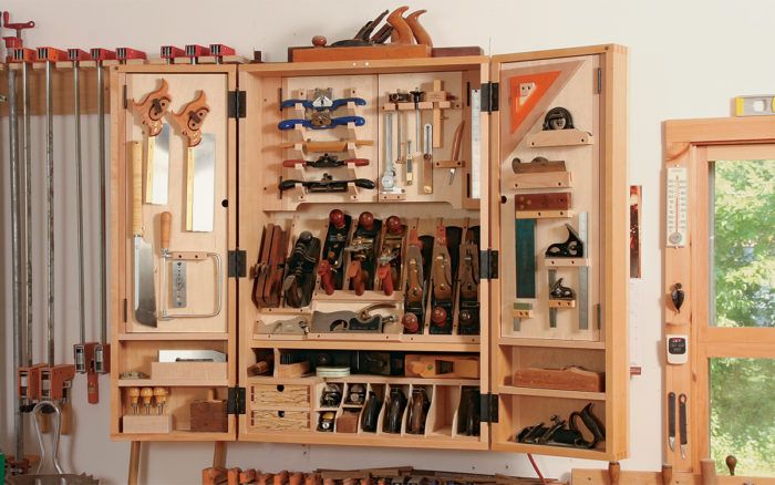 Storing Hand Tools in a Wall Hung Cabinet